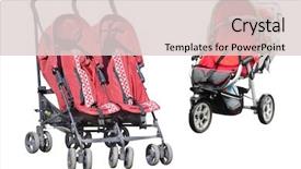  Presentation with under ground cable - PPT layouts with road buggy - tween's perambulator under the white background and a lemonade colored foreground