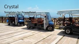  Presentation with resort - Cool new presentation with buggy car - modern buggies parked at resort backdrop and a  colored foreground