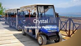  Presentation with resort - Colorful slides enhanced with buggy car - modern buggies parked at resort backdrop and a  colored foreground