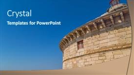  Presentation with lighthouse - Slides consisting of bugio-lighthouse-detail-situated background and a ocean colored foreground