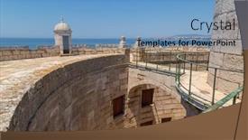  Presentation with lighthouse - PPT layouts having bugio-lighthouse-detail-situated background and a teal colored foreground