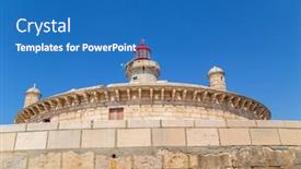  Presentation with lighthouse - PPT theme featuring bugio-lighthouse-detail-situated background and a teal colored foreground