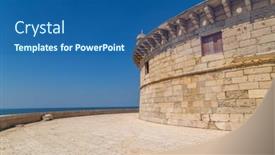  Presentation with lighthouse - PPT theme with bugio-lighthouse-detail-situated background and a ocean colored foreground