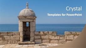  Presentation with lighthouse - PPT layouts enhanced with bugio-lighthouse-detail-situated background and a teal colored foreground