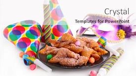  Presentation with carnival - Cool new PPT theme with bugne-and-carnival-decoration backdrop and a white colored foreground