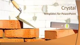  Presentation with bricks - Colorful PPT theme enhanced with build - tool for laying and bricks backdrop and a cream colored foreground