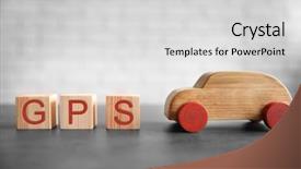  Presentation with gps - Presentation theme consisting of build cars - cubes with abbreviation gps background and a light gray colored foreground