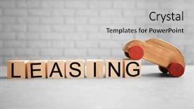  Presentation with leasing - Presentation theme having build cars - cubes with word leasing background and a light gray colored foreground