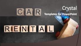  Presentation with car rental - Presentation theme enhanced with build cars - cubes with words car rental background and a dark gray colored foreground