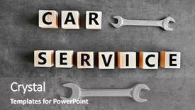  Presentation with car service - Amazing PPT theme having build cars - cubes with words car service backdrop and a gray colored foreground