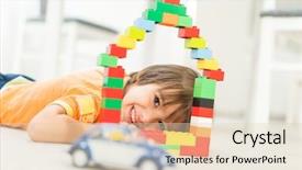  Presentation with special education cute kid - Colorful presentation enhanced with build cars - little cute kid making backdrop and a lemonade colored foreground