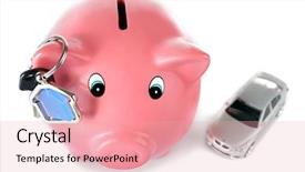  Presentation with build - Colorful theme enhanced with build cars - piggy bank with toy car backdrop and a  colored foreground