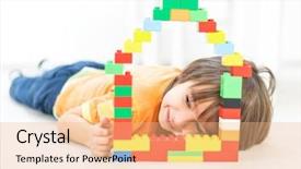  Presentation with special education cute kid - Amazing presentation theme having build house - little cute kid making backdrop and a coral colored foreground
