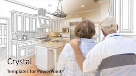  Presentation with senior couple - Slide set featuring build house - senior couple looking over custom background and a lemonade colored foreground