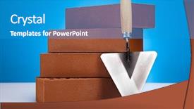  Presentation with bricks - PPT layouts having build house - trowel and bricks background and a  colored foreground