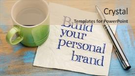  Presentation with personal branding seminar - PPT theme having build your personal brand advice background and a soft green colored foreground
