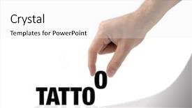  Presentation with tattoo - Beautiful presentation design featuring build puzzle - hand and word tattoo isolated backdrop and a white colored foreground