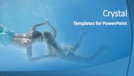  Presentation with couples holding hands - Audience pleasing presentation theme consisting of build relationships - cute couple holding hands underwater backdrop and a teal colored foreground