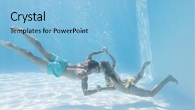  Presentation with couples holding hands - Slides having build relationships - cute couple holding hands underwater background and a light blue colored foreground