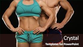  Presentation with sporty - PPT layouts enhanced with build relationships - sporty young couple on black background and a wine colored foreground