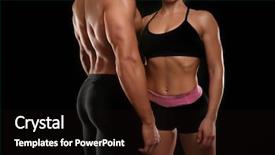  Presentation with sporty - Beautiful theme featuring build relationships - sporty young couple on black backdrop and a wine colored foreground