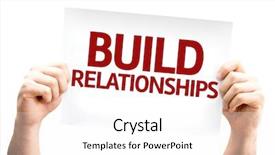  Presentation with relationships - Beautiful presentation design featuring build relationships card isolated backdrop and a white colored foreground