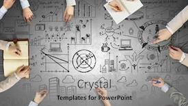  Presentation with build - Beautiful presentation theme featuring build your business team mixed media backdrop and a light gray colored foreground