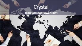  Presentation with team build co 50 - Presentation design featuring build your business team mixed background and a  colored foreground