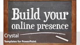  Presentation with online marketing - Slide set having build your online presence - internet background and a violet colored foreground