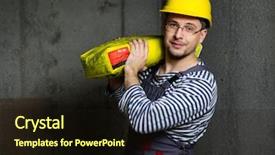  Presentation with cement - Presentation design featuring builder carry bag with cement background and a wine colored foreground