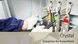  Presentation with fuse - Slides featuring builder checking voltage in electrical background and a soft green colored foreground