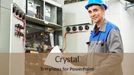  Presentation with electrical engineer - Slide deck having builder engineer inspector with electrical background and a  colored foreground