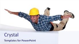  Presentation with accident - PPT layouts featuring builder free-falling background and a  colored foreground