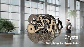  Presentation with builder - Amazing theme having builder man and clockwork mixed backdrop and a violet colored foreground