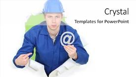  Presentation with network address translation for - Amazing presentation theme having builder promoting e-mail address backdrop and a white colored foreground