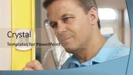  Presentation with spirit - Colorful slide deck enhanced with builder using spirit level on wall backdrop and a coral colored foreground