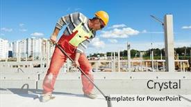  Presentation with crow - Audience pleasing slide deck consisting of builder worker with metal crow backdrop and a light gray colored foreground