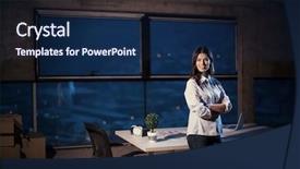  Presentation with construction documents - Beautiful theme featuring buildernew - portrait of young female architect backdrop and a navy blue colored foreground