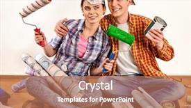  Presentation with home loan - Amazing slides having buildernew - repair family by happy couple backdrop and a coral colored foreground