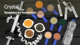  Presentation with dietary supplement - PPT layouts with builders with dietary supplement powders background and a tawny brown colored foreground