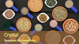  Presentation with food body - Presentation theme enhanced with builders with dietary supplement powders background and a tawny brown colored foreground