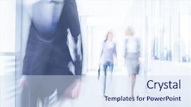  Presentation with moving business - Amazing slides having building - group of young business people backdrop and a sky blue colored foreground