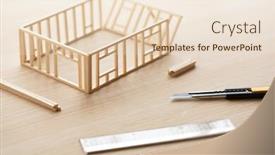  Presentation with house building - Theme having building-a-house background and a lemonade colored foreground