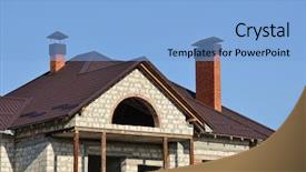  Presentation with roof - Theme consisting of new home and roof background and a light blue colored foreground