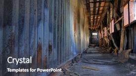  Presentation with building fire - Slides featuring building a peer after fire background and a dark gray colored foreground