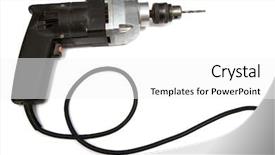  Presentation with powerful - Amazing presentation design having building access control - powerful electric drill backdrop and a  colored foreground