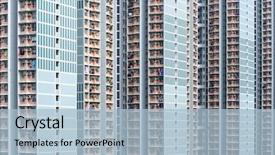  Presentation with facade - Slide deck with building architecture facade background and a light blue colored foreground