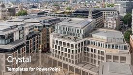  Presentation with stock exchange - Colorful slide deck enhanced with building at paternoster square next backdrop and a gray colored foreground