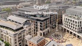  Presentation with stock exchange - Audience pleasing PPT theme consisting of building at paternoster square next backdrop and a gray colored foreground