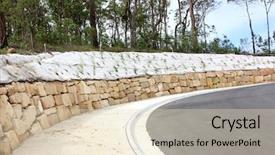  Presentation with sandstone - PPT theme featuring building blocks environmental - sandstone retaining wall with erosion background and a lemonade colored foreground